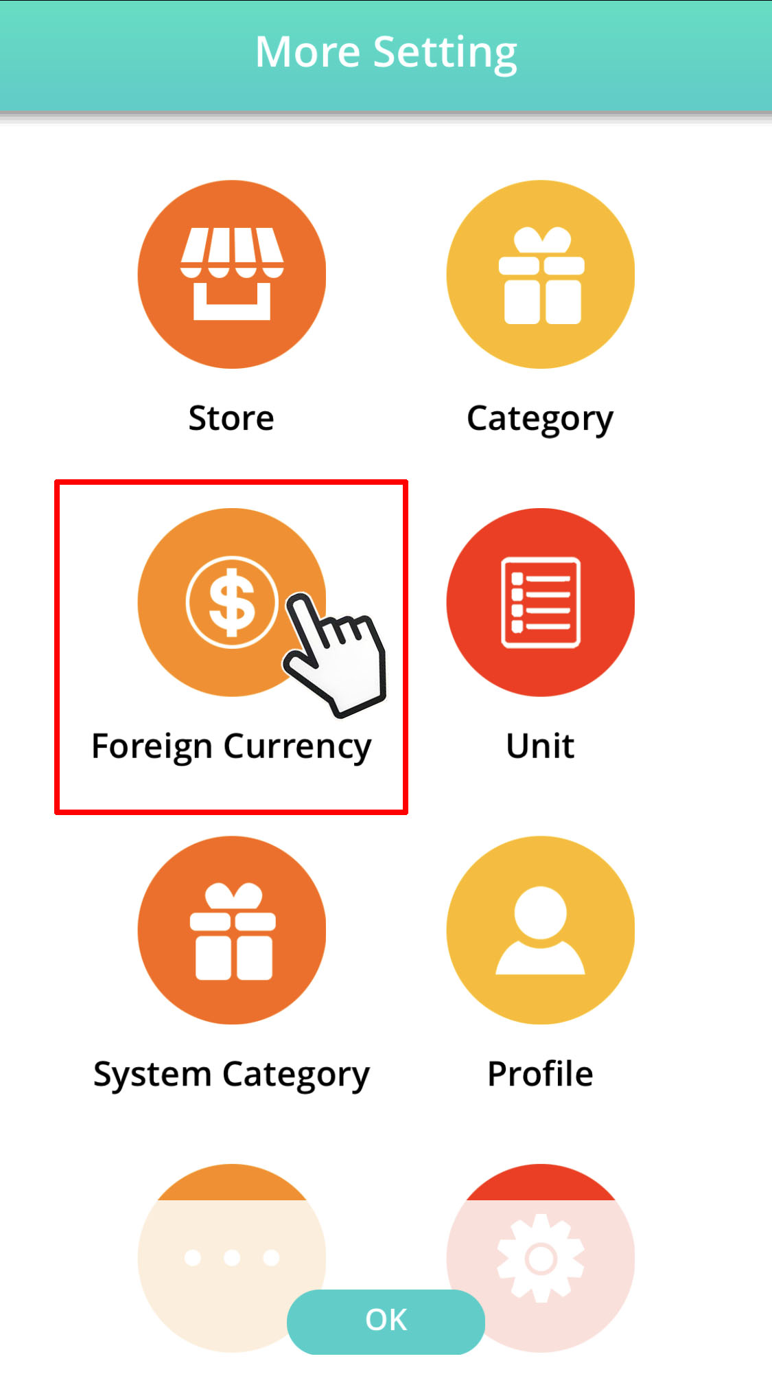 more setting click foreign currency
